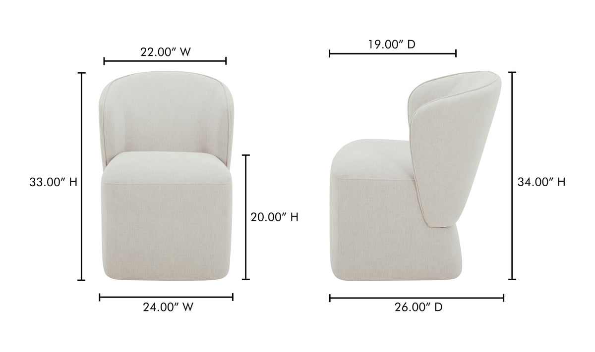 Larson Rolling Dining Chair