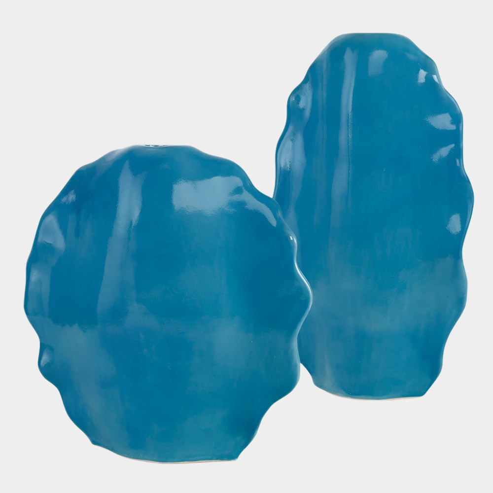 Ruffled Feathers Outdoor Vases, S/2