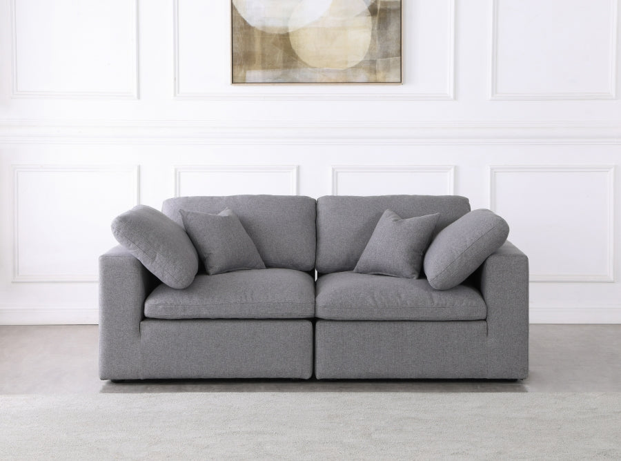 Serene Linen Textured Fabric Deluxe Comfort Modular Sofa