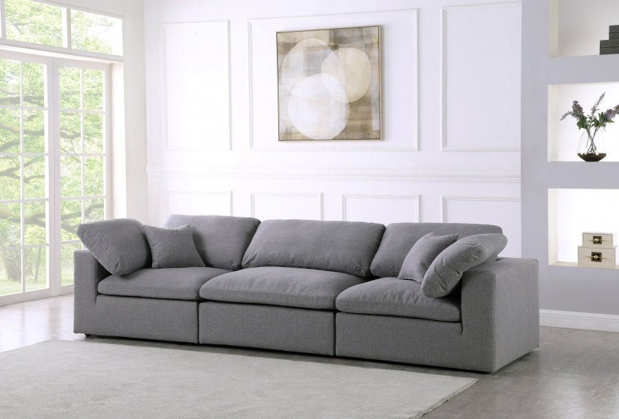 Serene Linen Textured Fabric Deluxe Comfort Modular Sofa