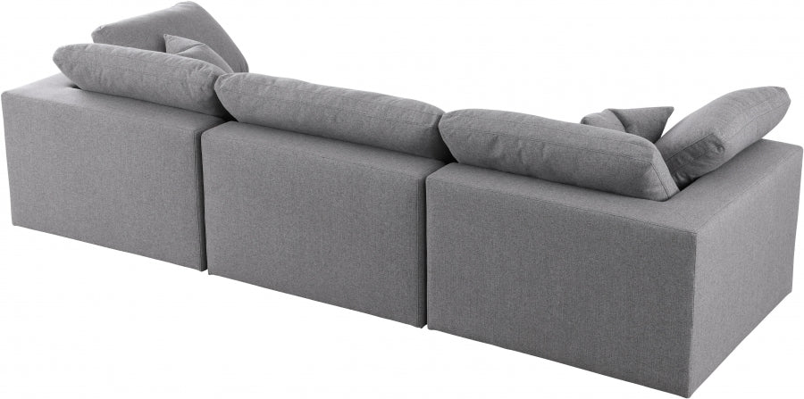 Serene Linen Textured Fabric Deluxe Comfort Modular Sofa