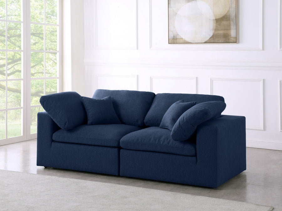 Serene Linen Textured Fabric Deluxe Comfort Modular Sofa