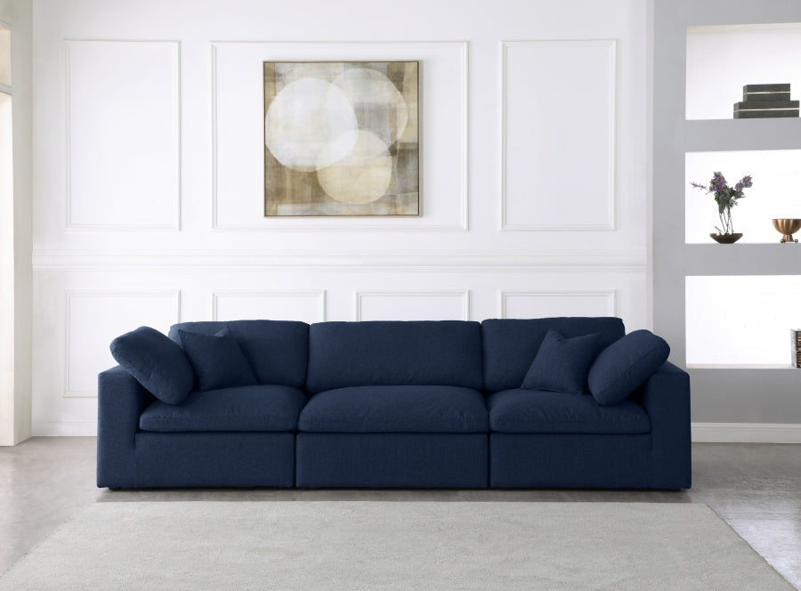 Serene Linen Textured Fabric Deluxe Comfort Modular Sofa