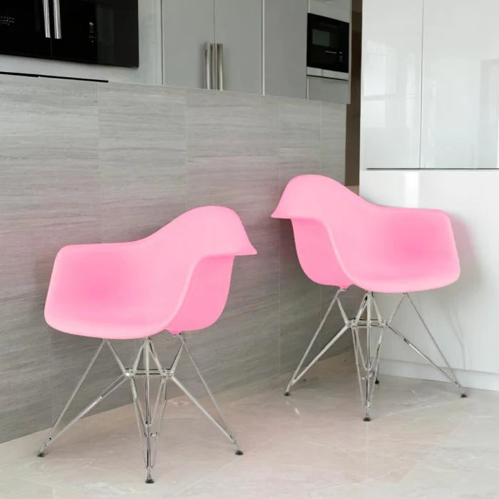 Eames Molded Plastic Armchair - Chrome Legs