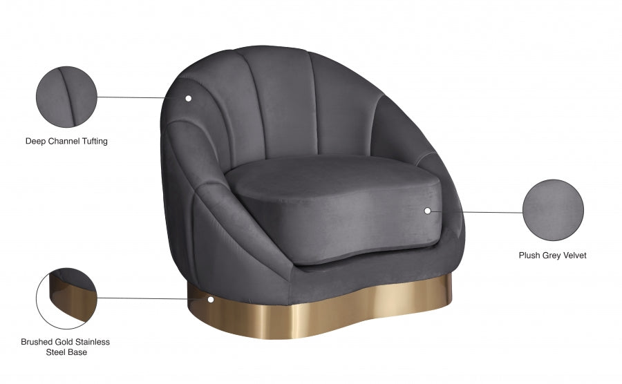 Fauteuil d'appoint rembourré en chenille Vivi 