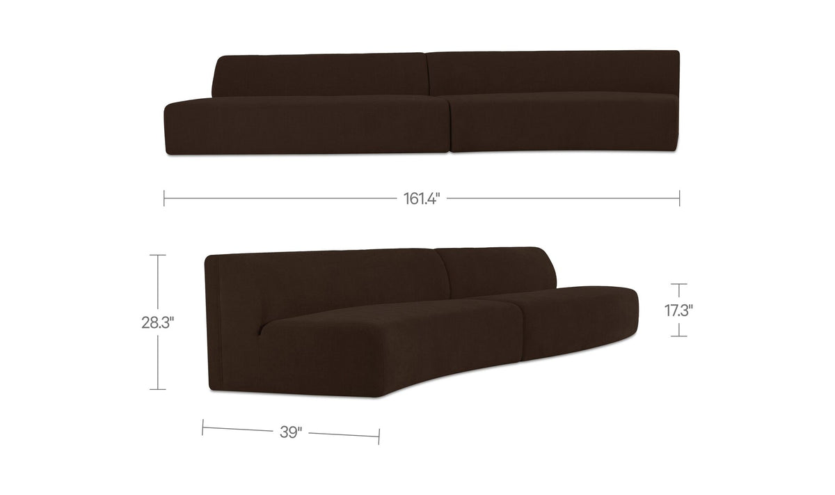 Naomi 2 Piece Wave Modular Sectional