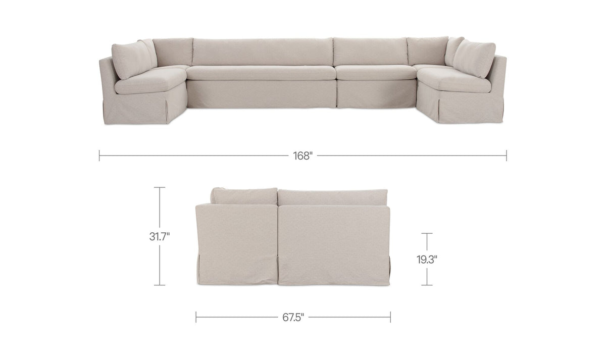 Fable Slipcover Dining Banquette U-Shape 168