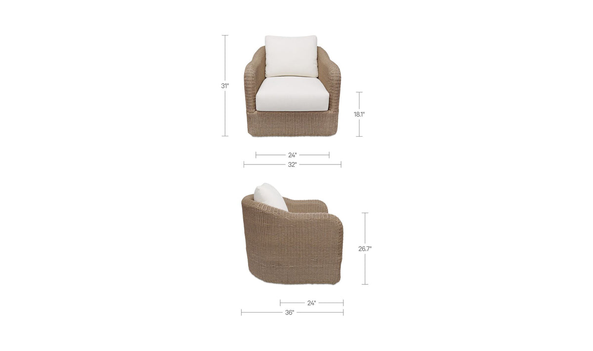 Bodhi Outdoor Swivel Accent Chair