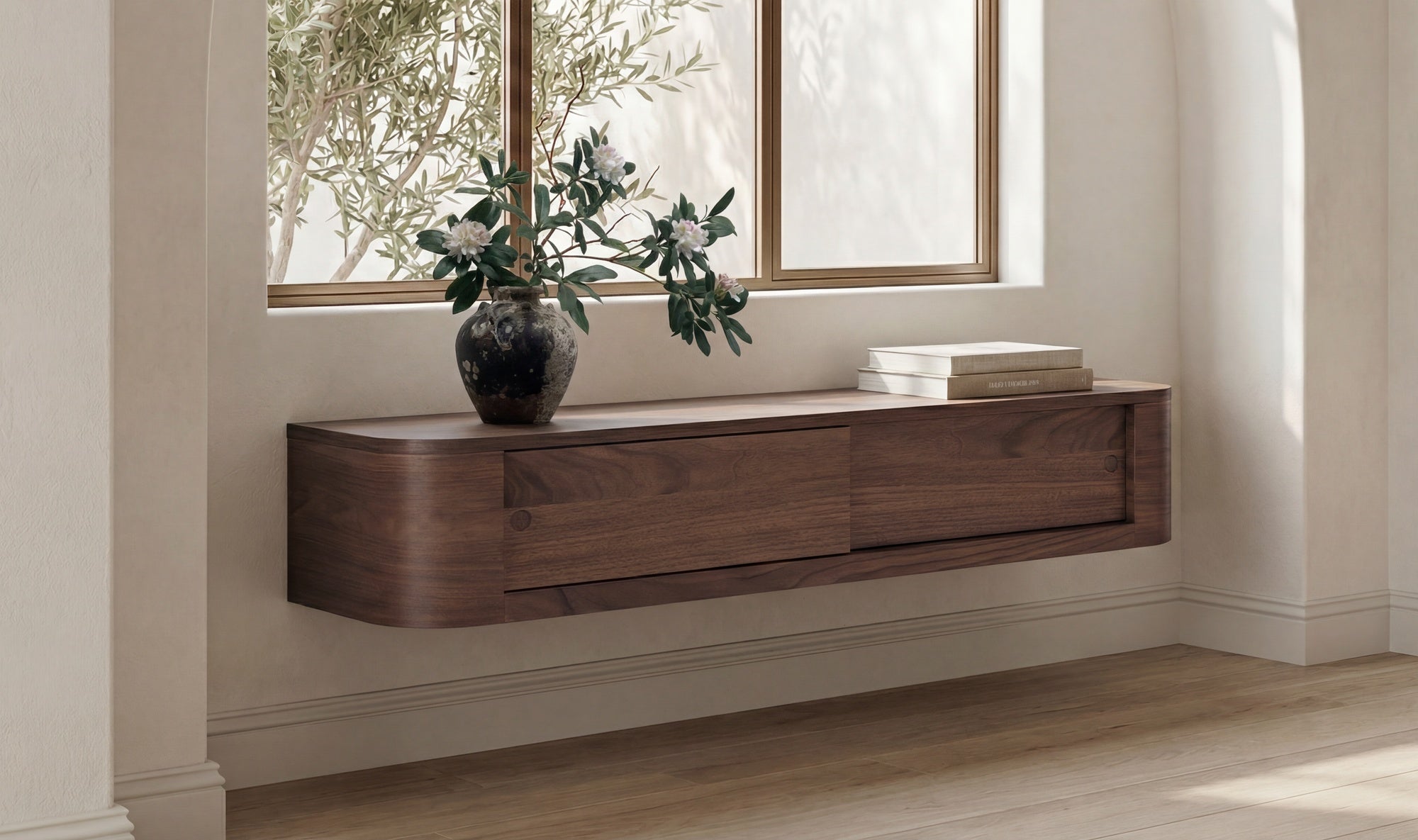 Round Off Floating Console Table