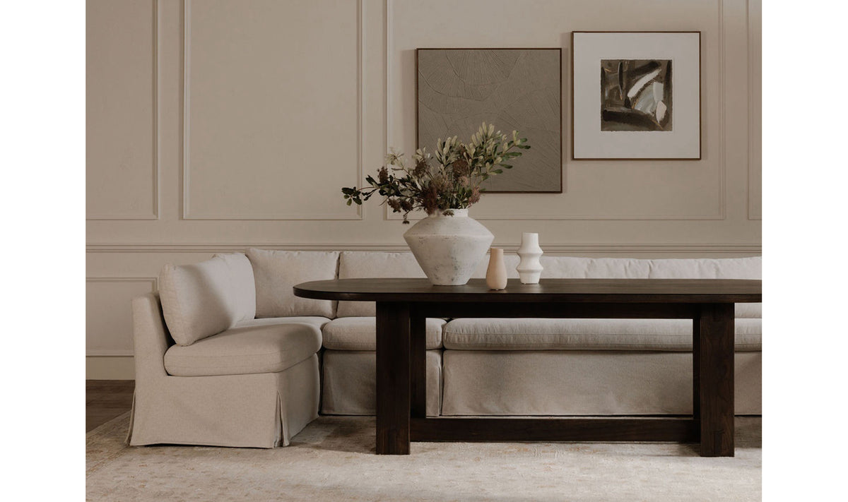 Fable Slipcover Dining Banquette  L-Shape 100.5 in