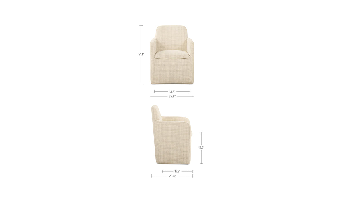 Bent Rolling Arm Chair