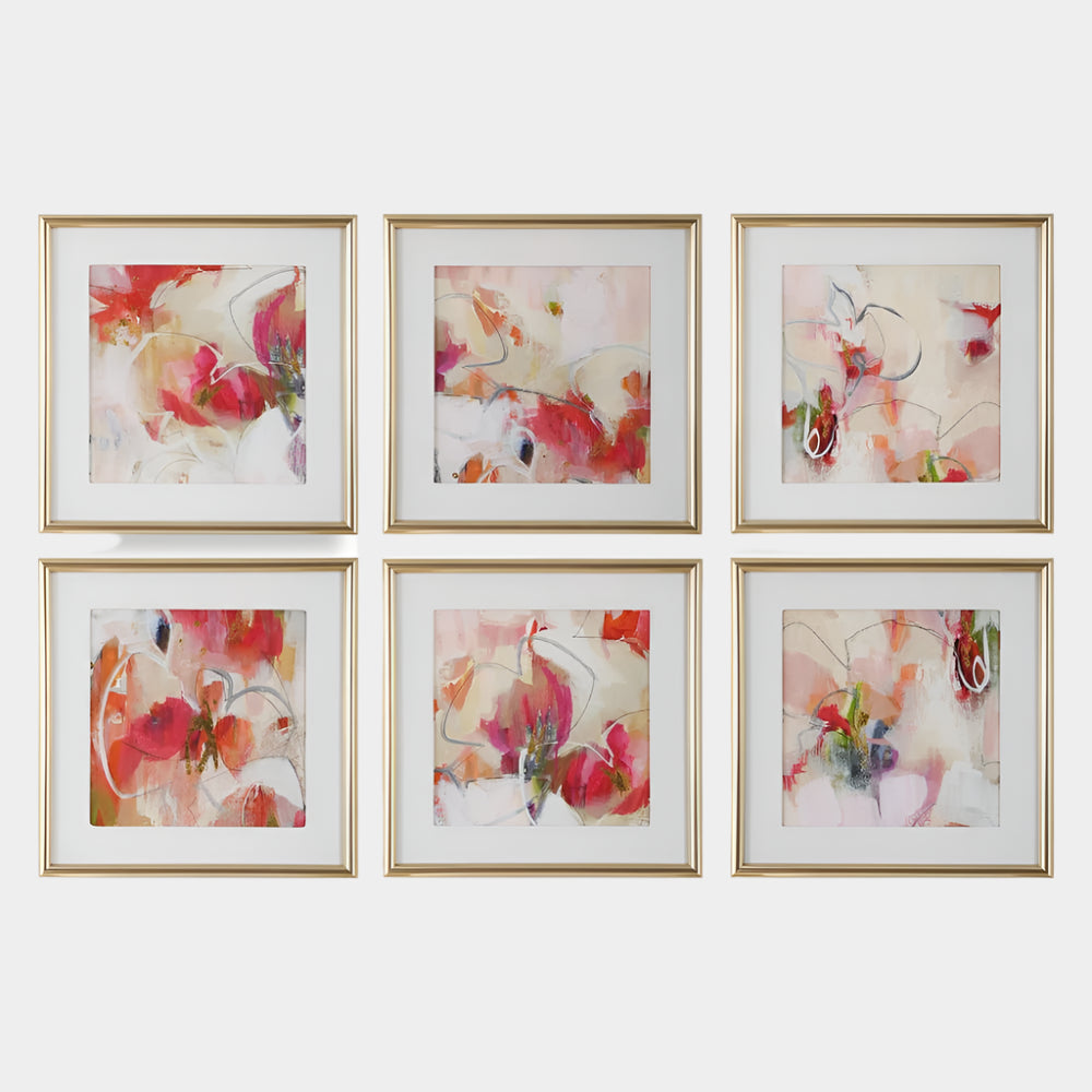Fresh Start Framed Prints, Red, S/6
