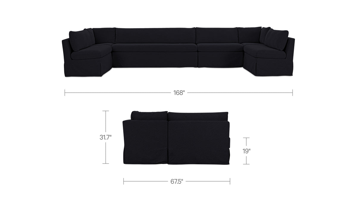 Fable Slipcover Dining Banquette U-Shape 168