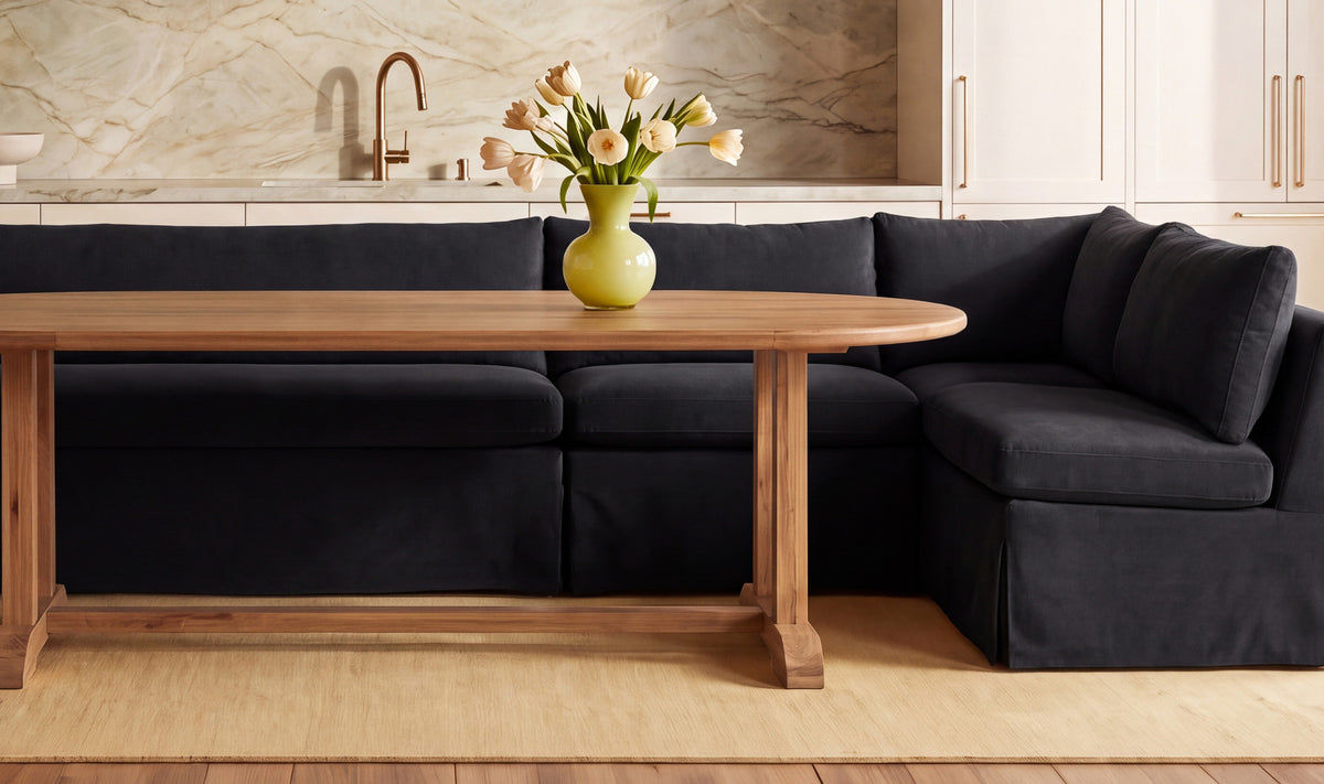 Fable Slipcover Dining Banquette L-Shape 96.0