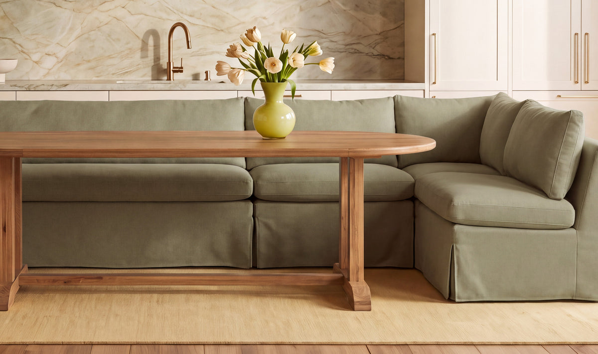 Fable Slipcover Dining Banquette L-Shape 96.0