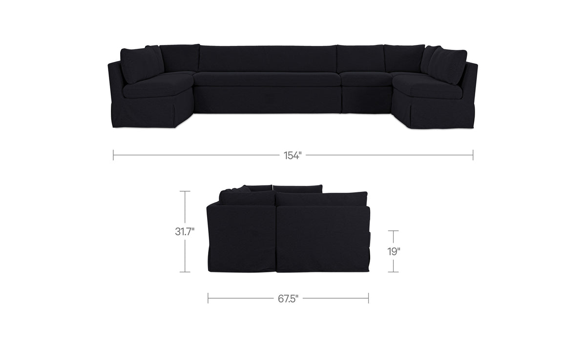 Fable Slipcover Dining Banquette U-Shape 154