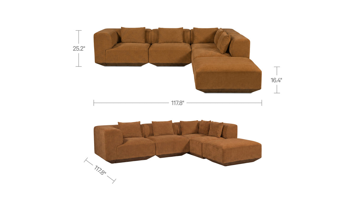 Goodwin Dream Modular Sectional Cognac
