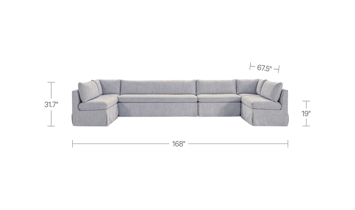 Fable Slipcover Dining Banquette U-Shape 168