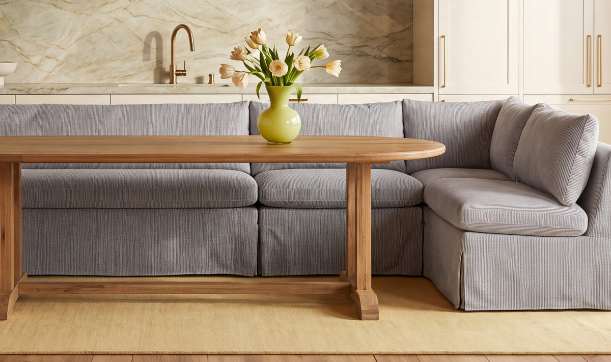 Fable Slipcover Dining Banquette L-Shape 96.0