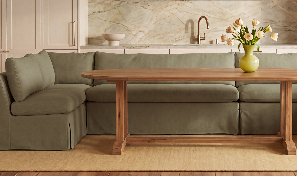 Fable Slipcover Dining Banquette L-Shape 125.5