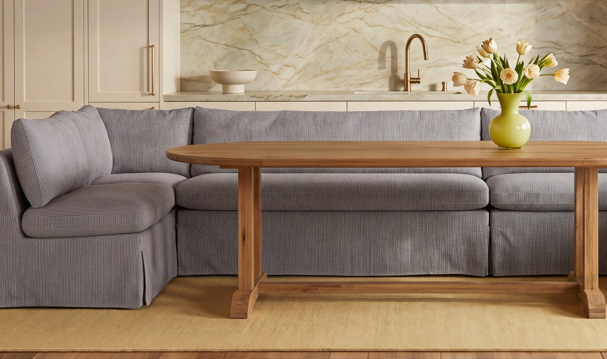 Fable Slipcover Dining Banquette L-Shape 125.5