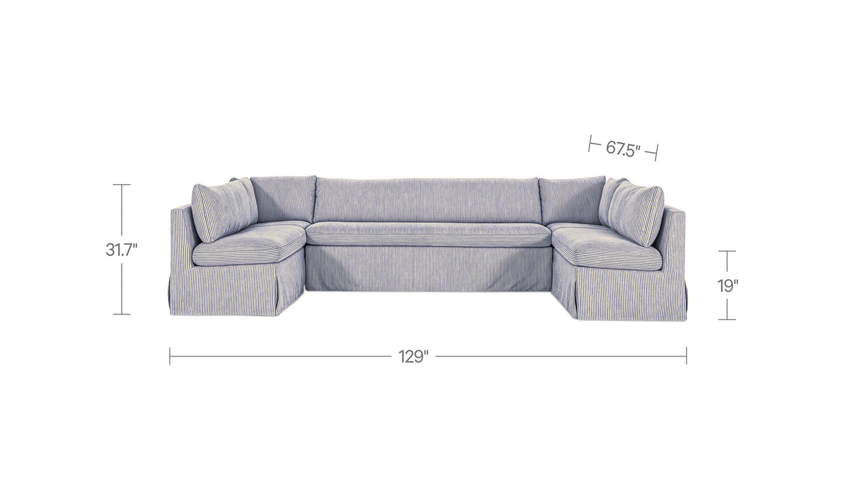Fable Slipcover Dining Banquette U-Shape 129