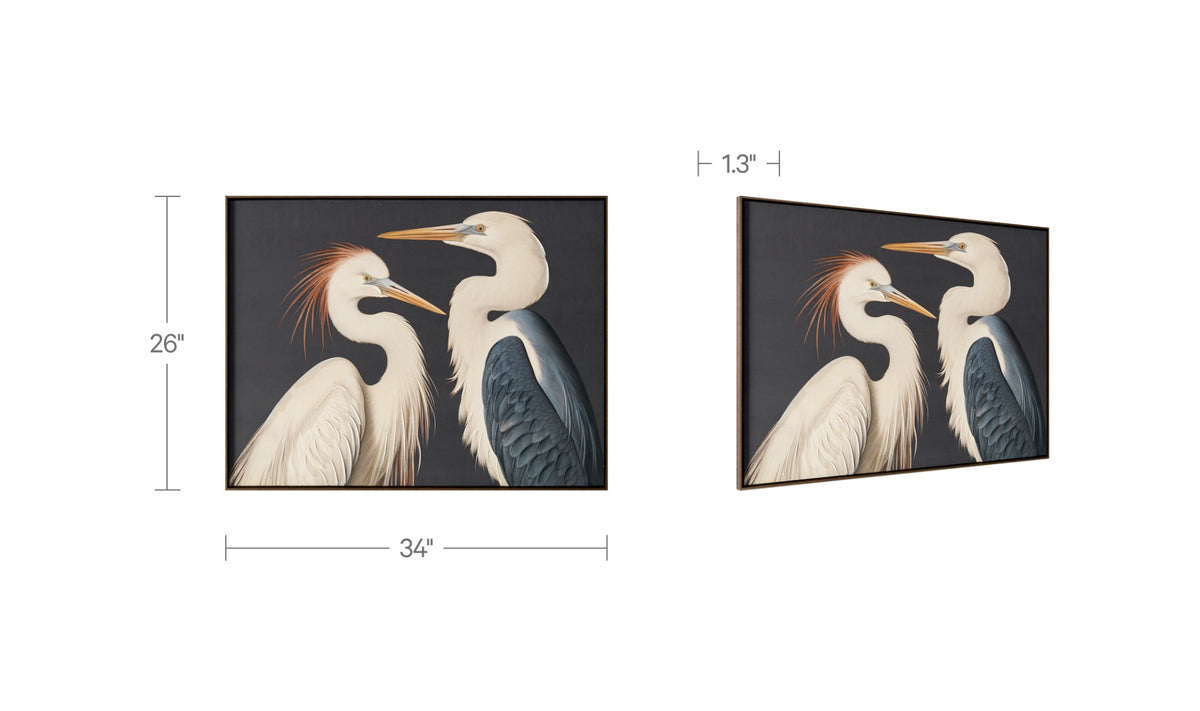 Two Cranes Framed Painting