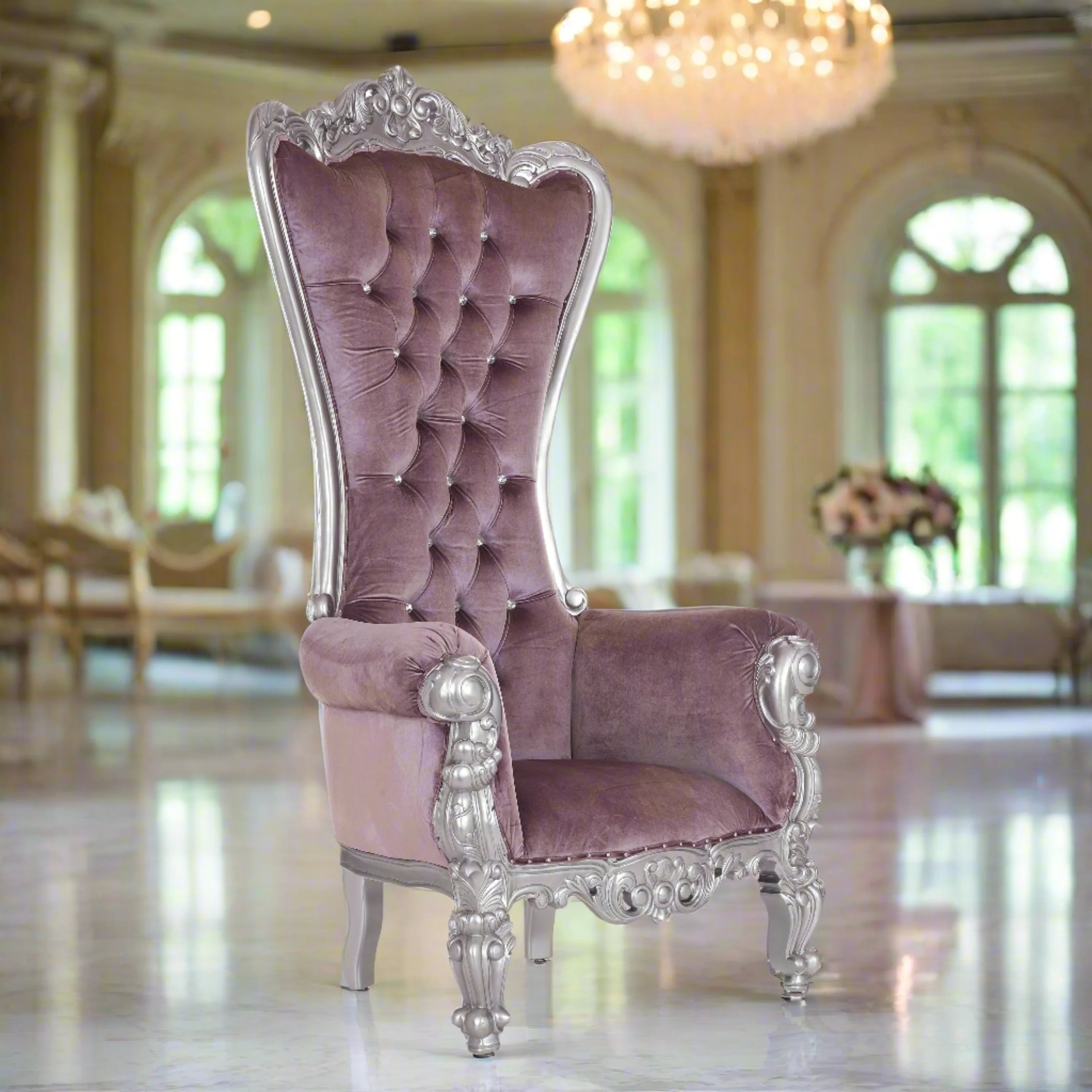 Chloe Throne Chair - Velvet