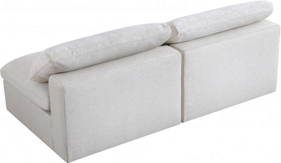 Serene Linen Textured Fabric Deluxe Comfort Modular Armless Sofa