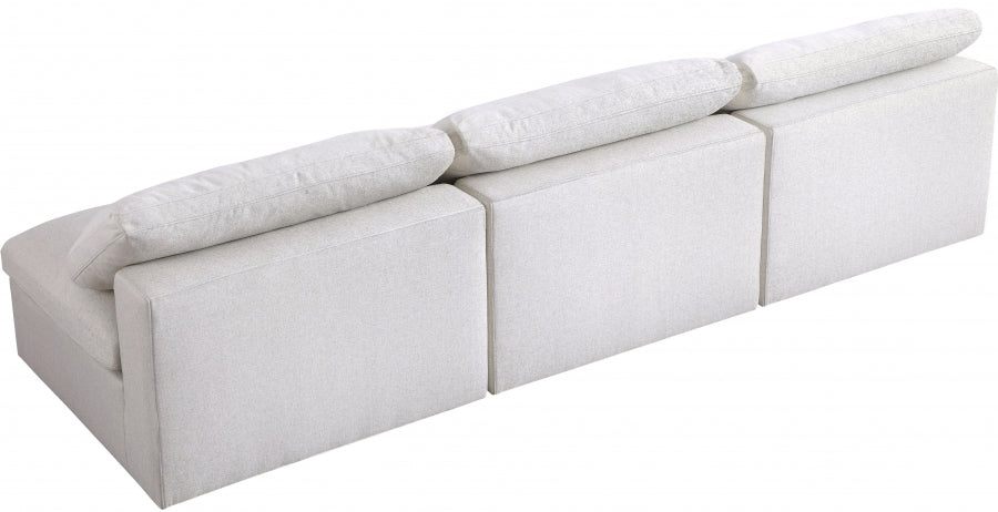 Serene Linen Textured Fabric Deluxe Comfort Modular Armless Sofa