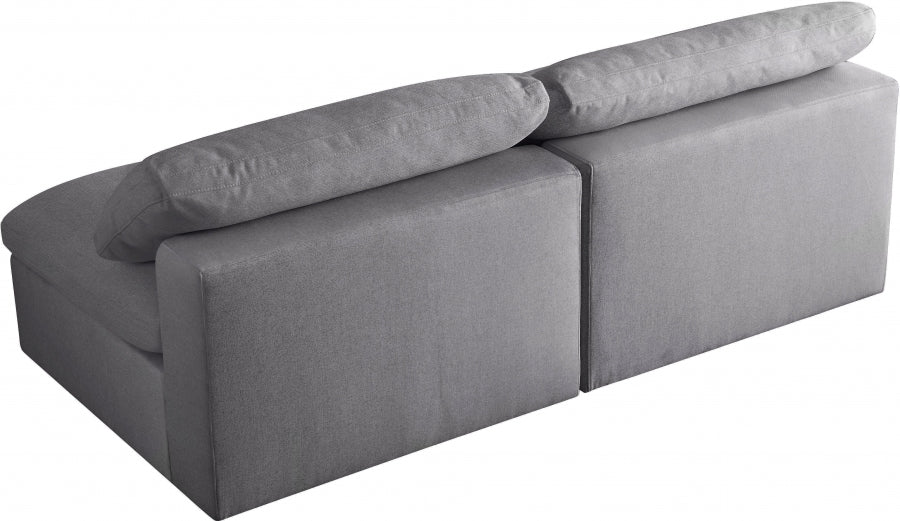 Serene Linen Textured Fabric Deluxe Comfort Modular Armless Sofa