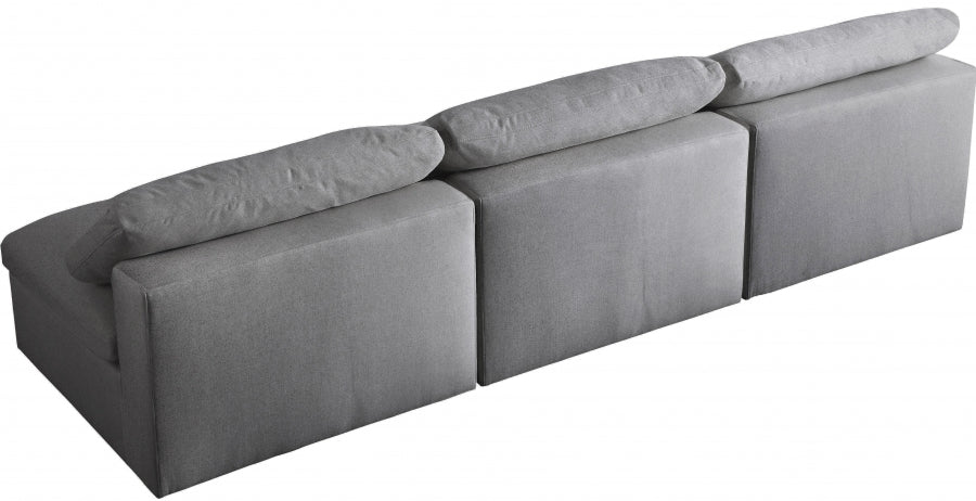 Serene Linen Textured Fabric Deluxe Comfort Modular Armless Sofa