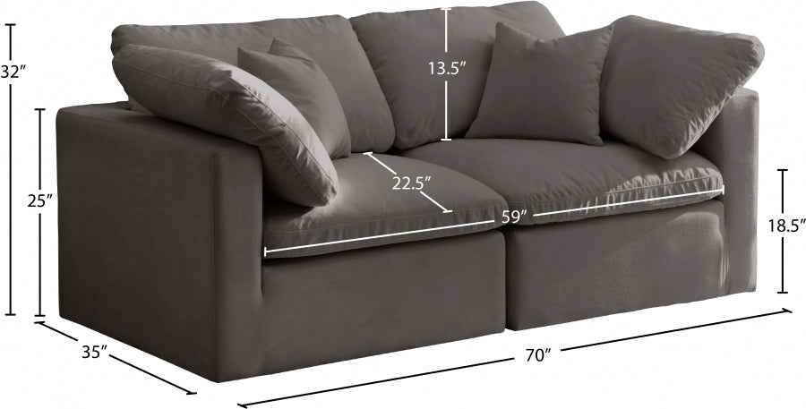 Plush Velvet Standard Comfort Modular Sofa