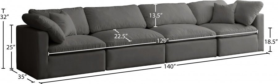 Plush Velvet Standard Comfort Modular Sofa