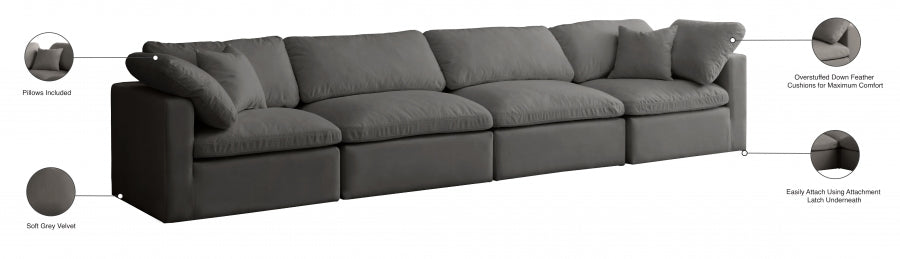 Plush Velvet Standard Comfort Modular Sofa