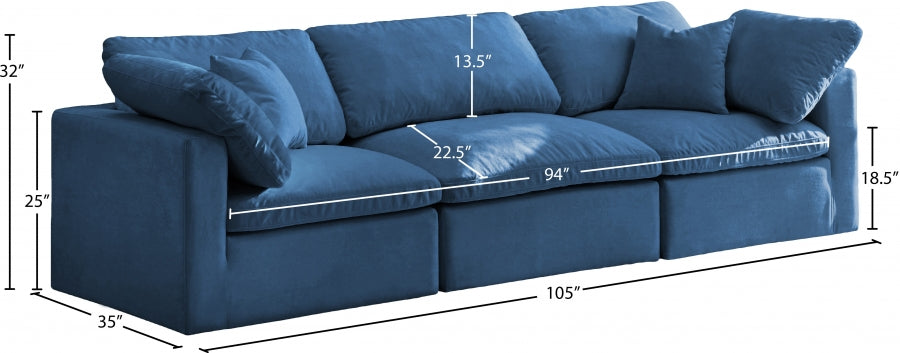 Plush Velvet Standard Comfort Modular Sofa