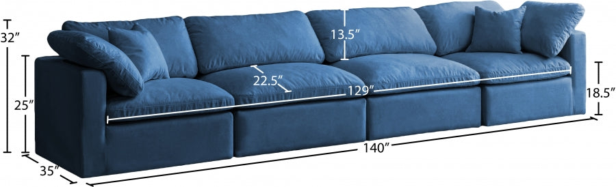 Plush Velvet Standard Comfort Modular Sofa