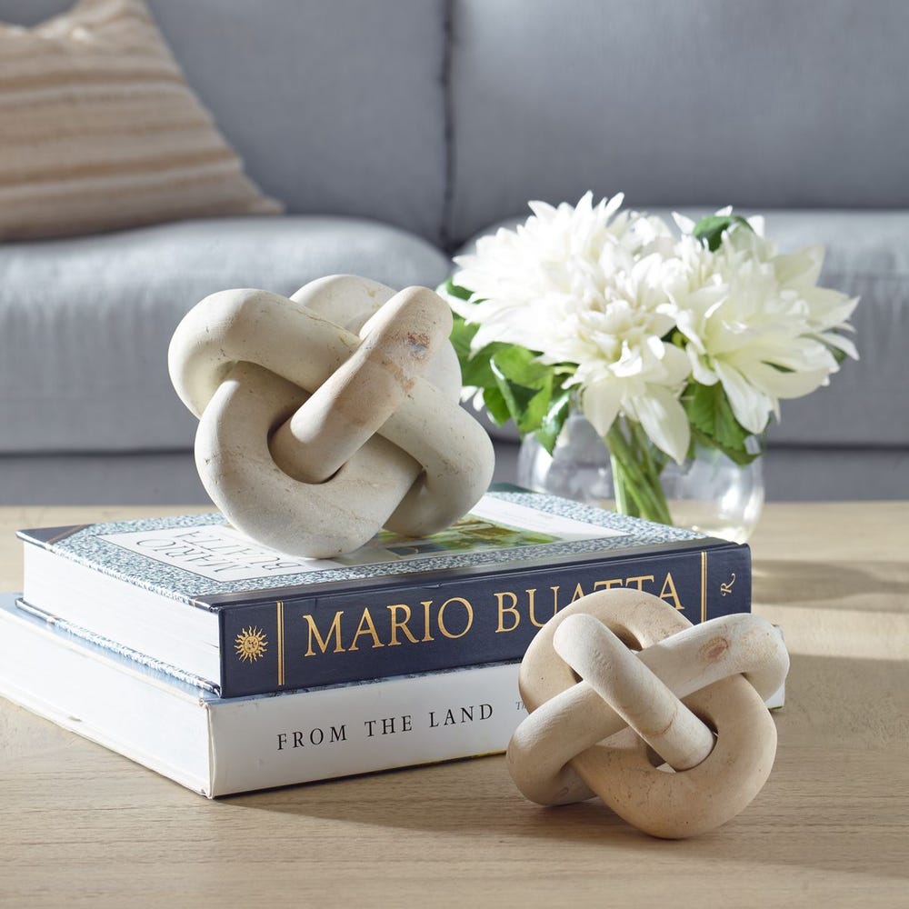 Limestone Link Outdoor Sculptures, S/2