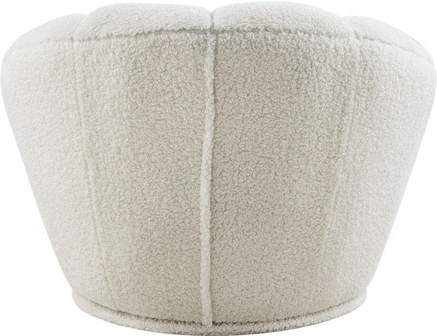 Dream Faux Sheepskin Fur Upholstered Swivel Accent Chair