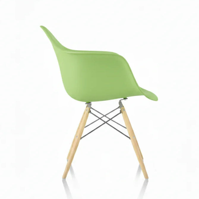 Eames Molded Plastic Armchair (Natural Wood Legs)