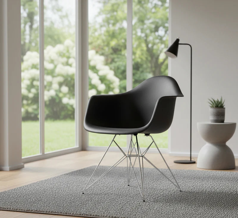 Eames Molded Plastic Armchair - Chrome Legs