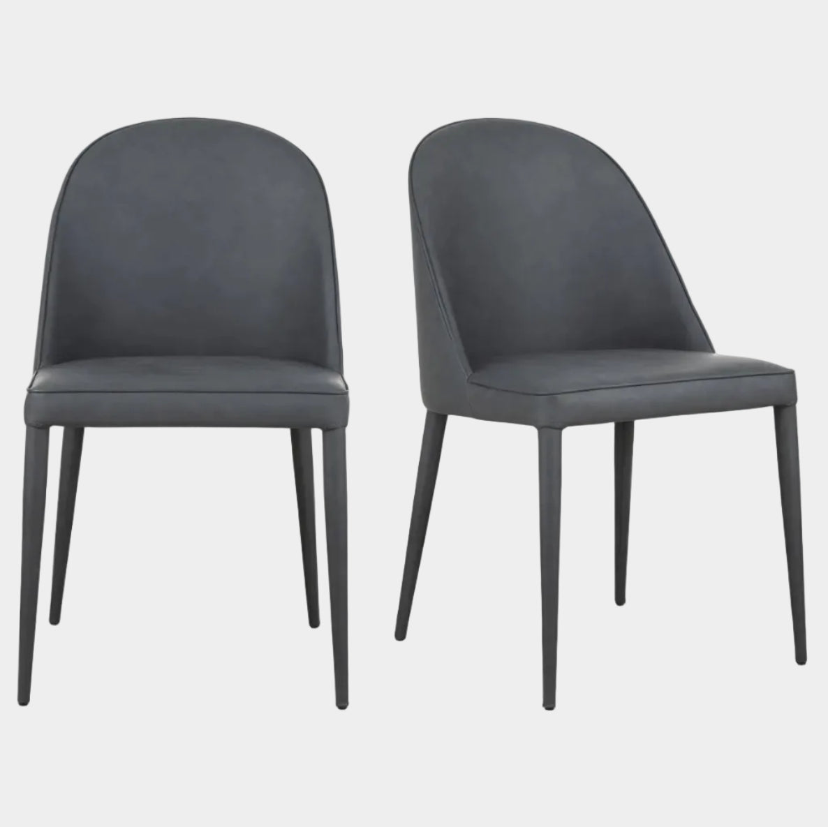 Burton Dining Chair Black Fade Vegan Leather Set of 2