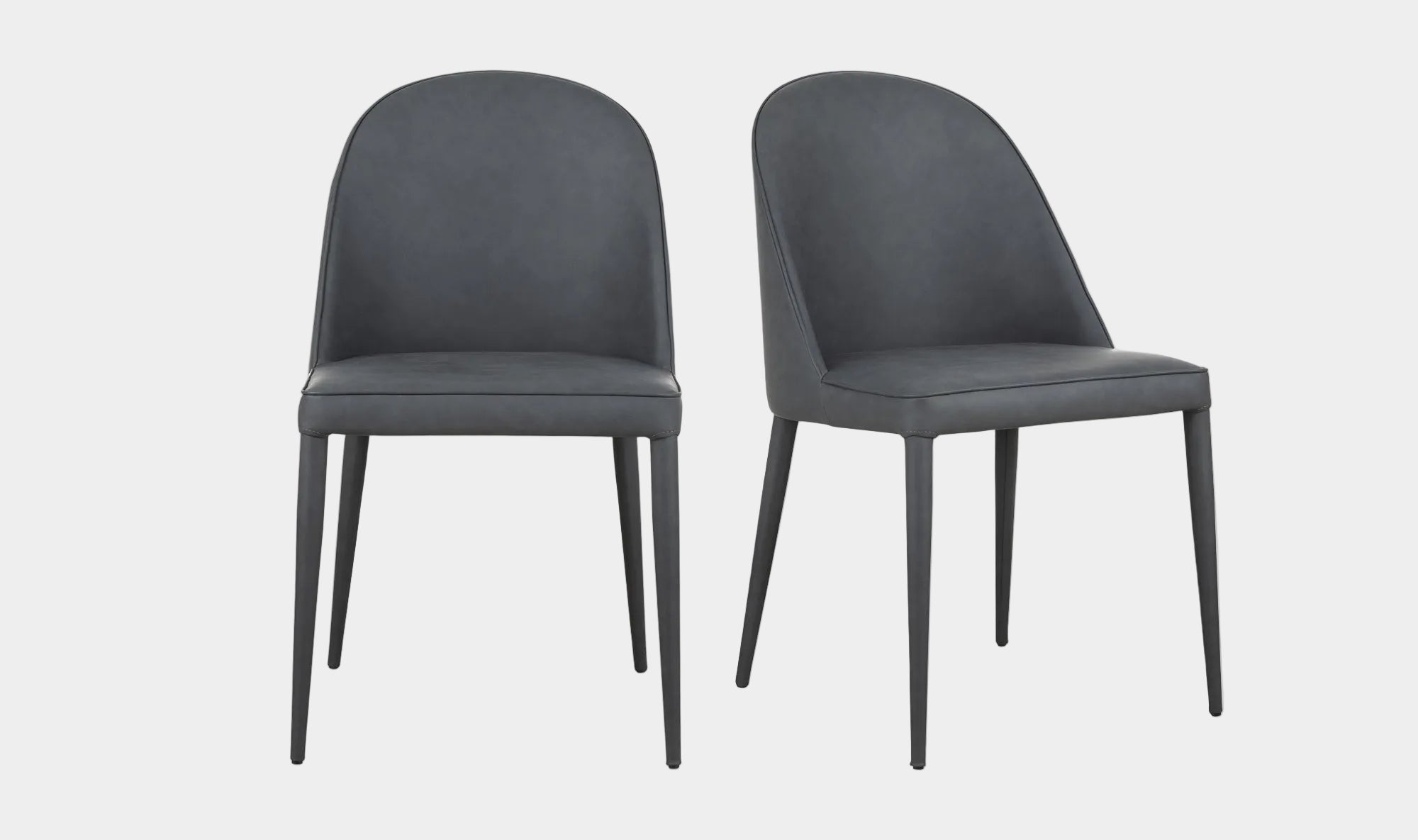 Burton Dining Chair Black Fade Vegan Leather Set of 2
