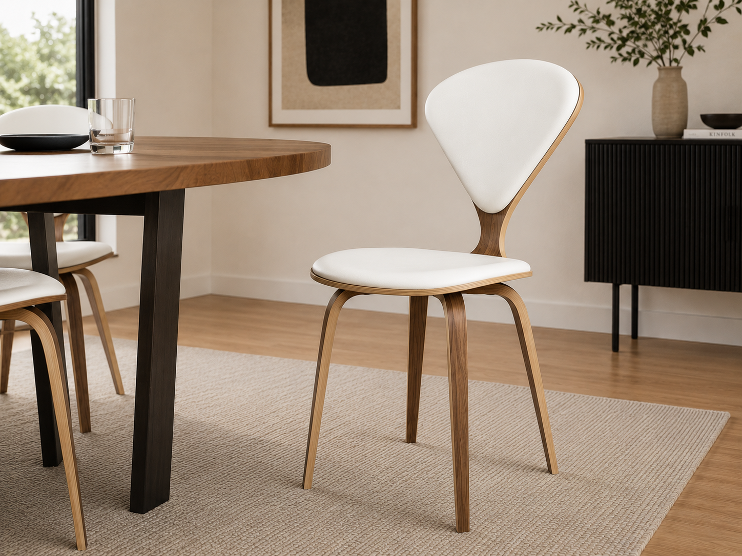 Norman Cherner PU Leather Dining Chair