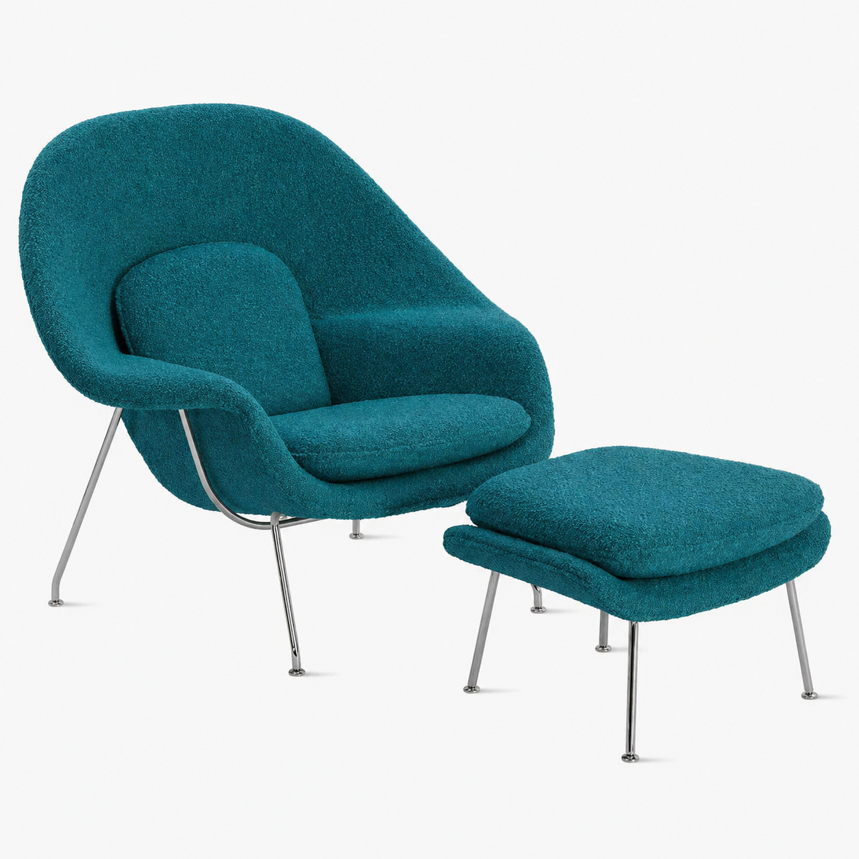 Womb Lounge Chair And Ottoman (Boucle Fabric)