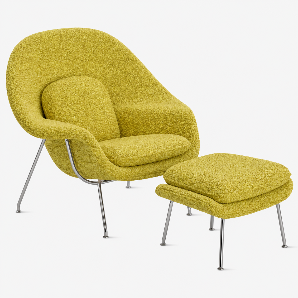 Womb Lounge Chair And Ottoman (Boucle Fabric)