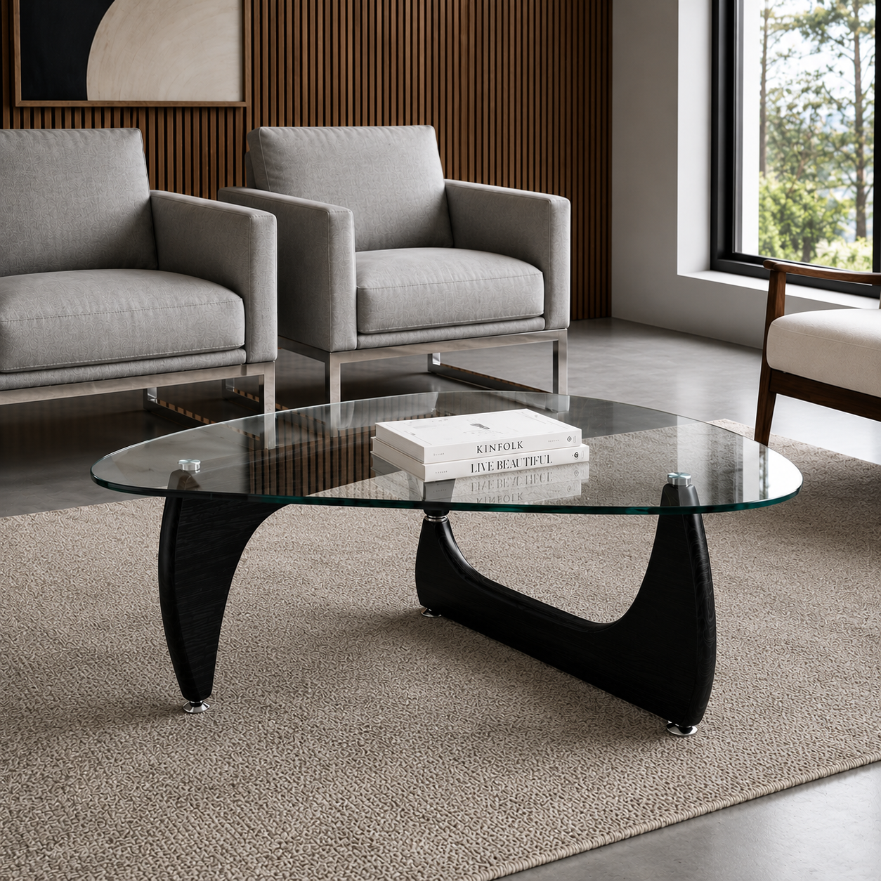 Table basse Noguchi - Crochets en métal