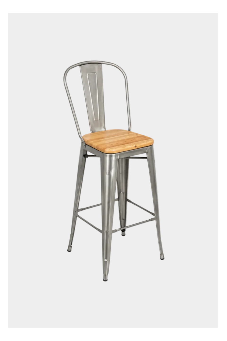 Tolix dossier haut avec siège en bois (comptoir/bar)