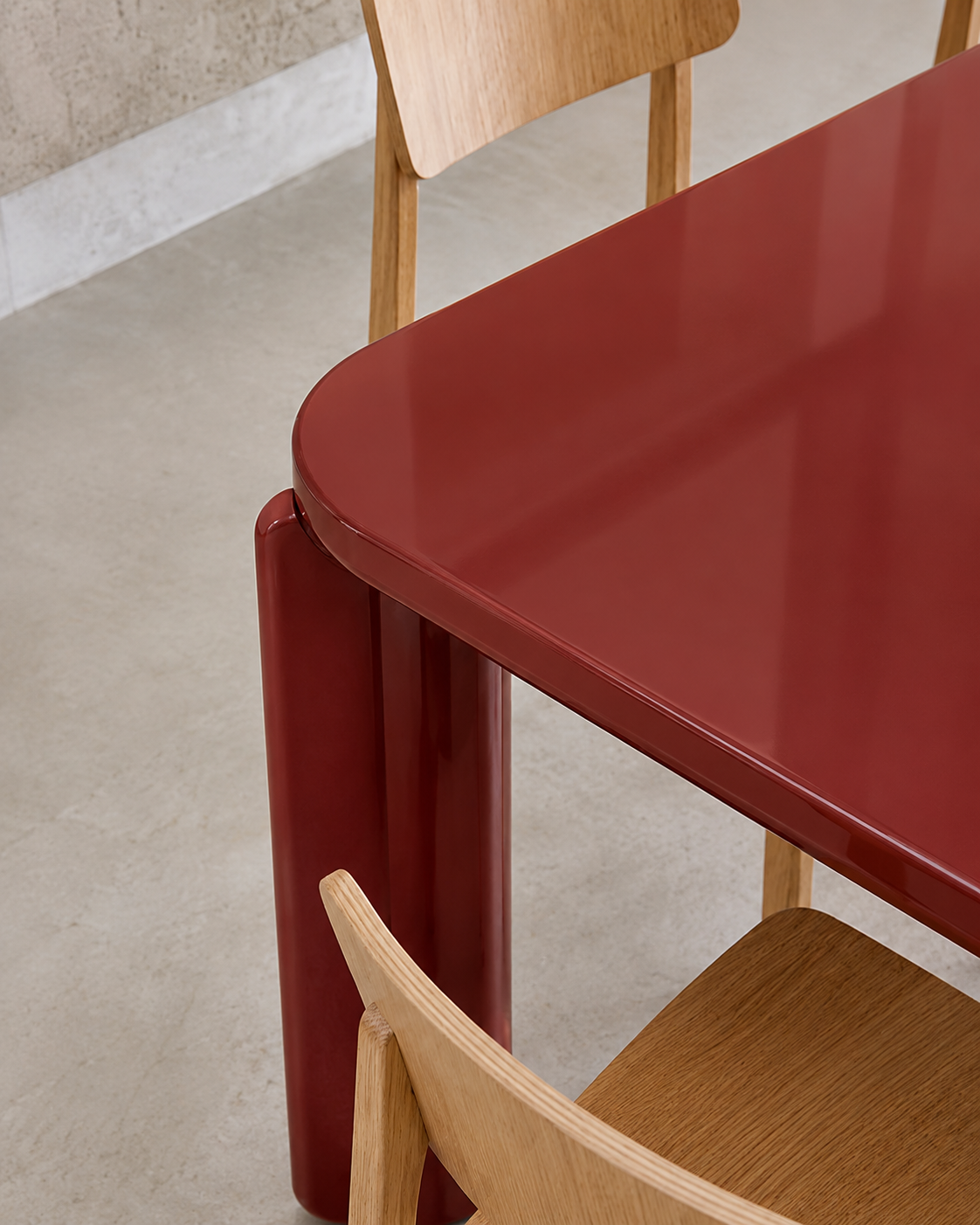 Ginebra Wine Red MDF Dining Table - Reproduction