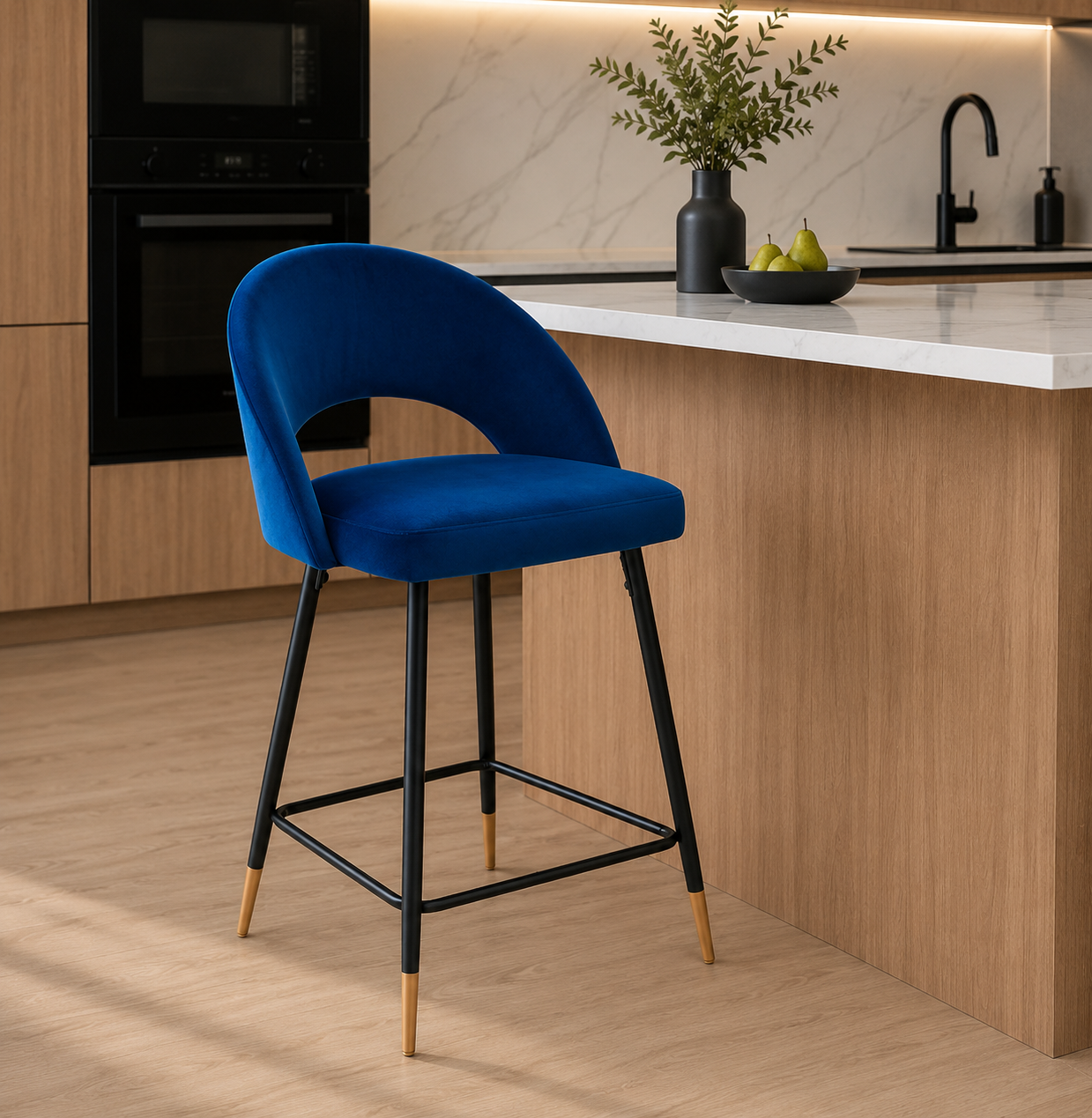 Tabouret en velours Akira